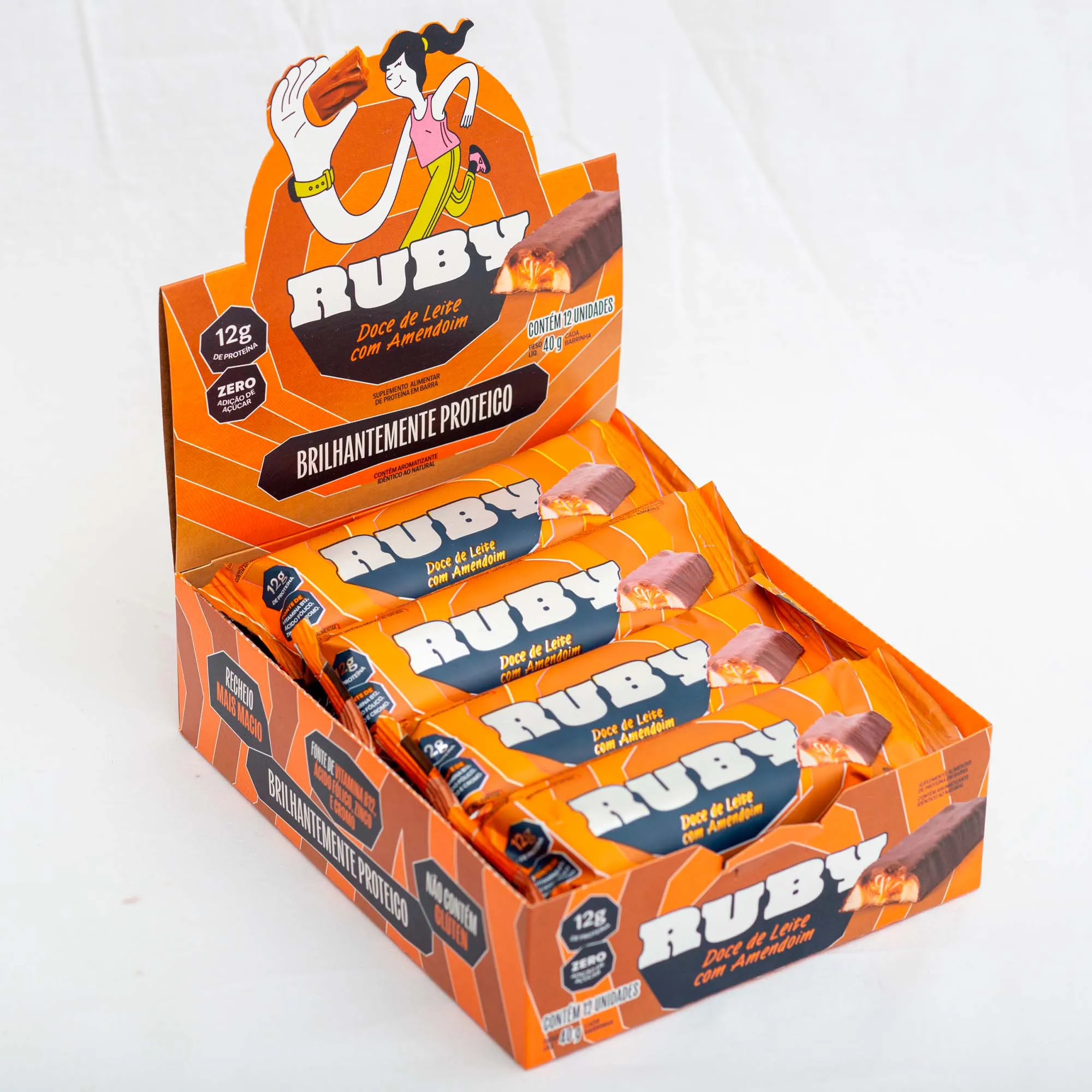 barra de proteína doce de leite com amendoim display com 12u